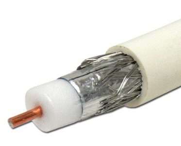CMP / PLENUM Rated Coaxial RG6 Cable by-the-foot - Application for in-wall / in-ceiling installation in Commercial or Residential 18AWG 60% AL Braid + Foil - White